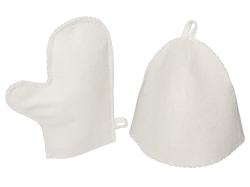 Банный набор из шапки и рукавицы Renew, белый