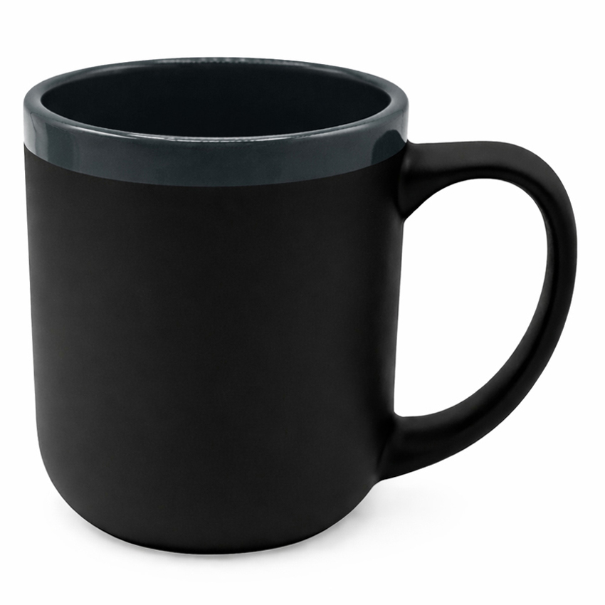 Кружка Barrel, софт-тач, чёрно-серая