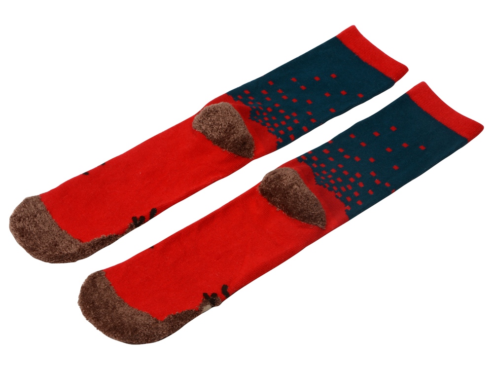 Набор носков с рождественской символикой в мешке женские, 2 пары, красный