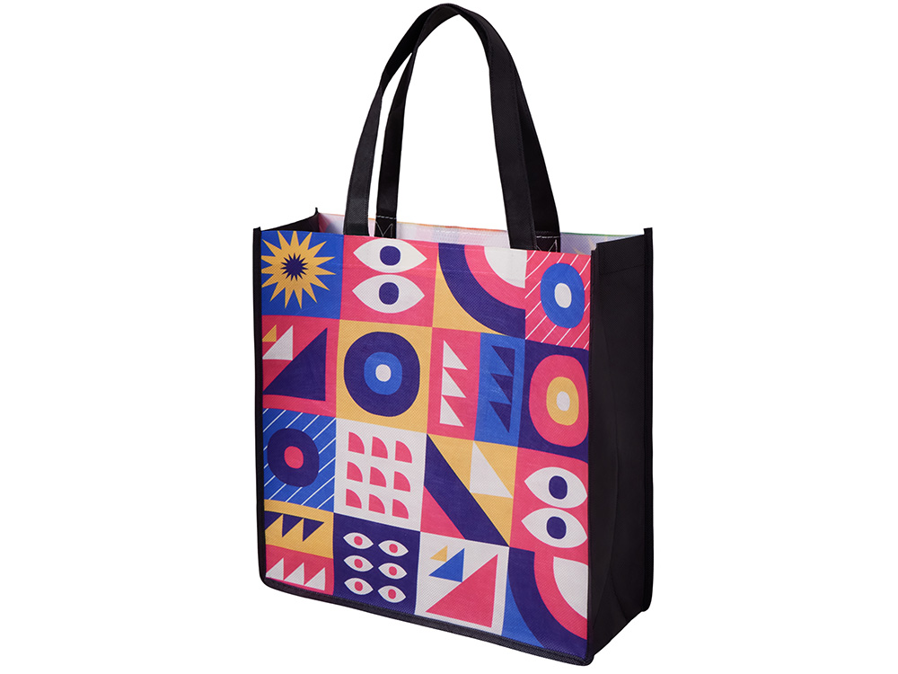 Сумка для шопинга с донной складкой и ручкой из нетканого PET материала