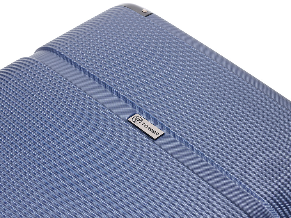 Чемодан TORBER Onego, синий, ABS-пластик, 79,5 х 51 х 29 см, 103 л