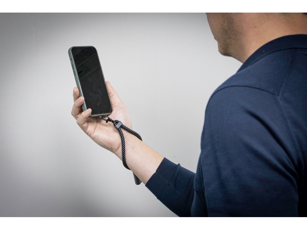 Ремешок-держатель для телефона с зарядным кабелем USB-C - USB-C Lany Wristband Charge Eco, серый