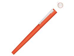 Ручка металлическая роллер Brush R GUM soft-touch с зеркальной гравировкой, оранжевый
