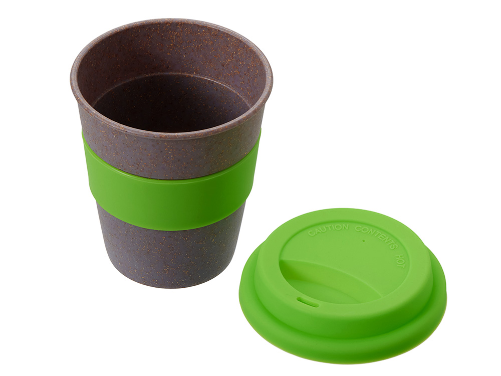 Стакан с силиконовой крышкой Café, зеленое яблоко