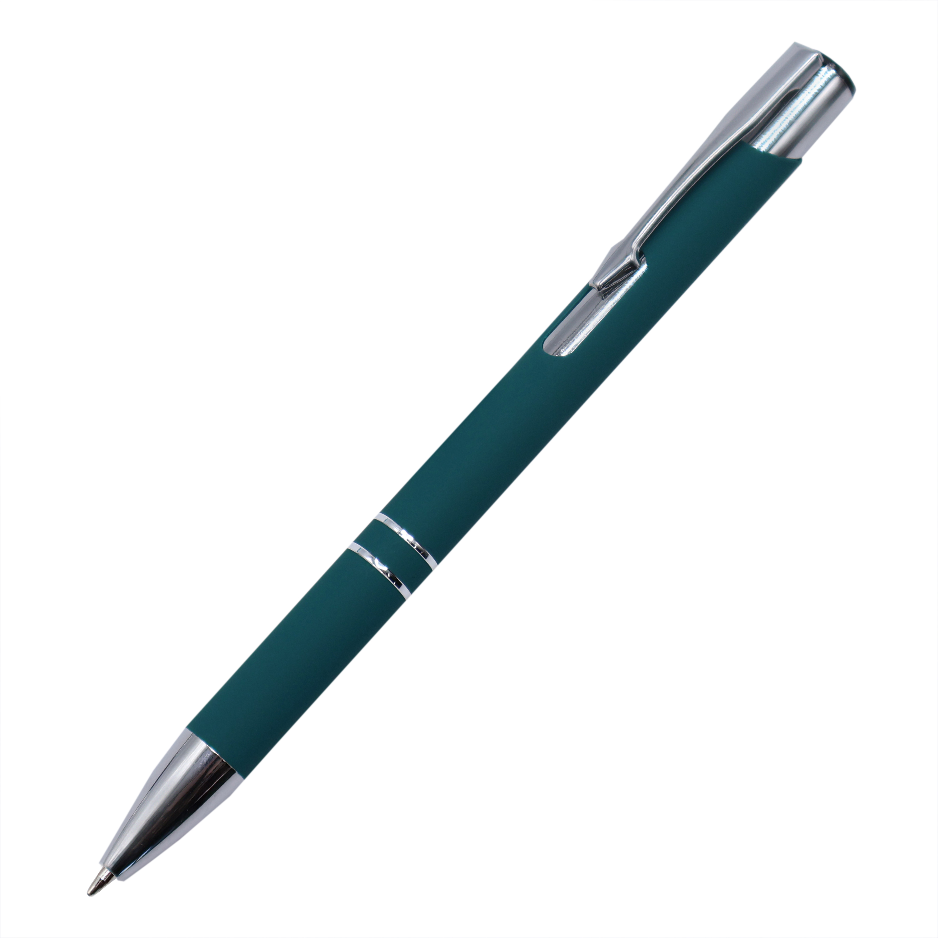 Ручка металлическая Molly софт-тач, изумрудная