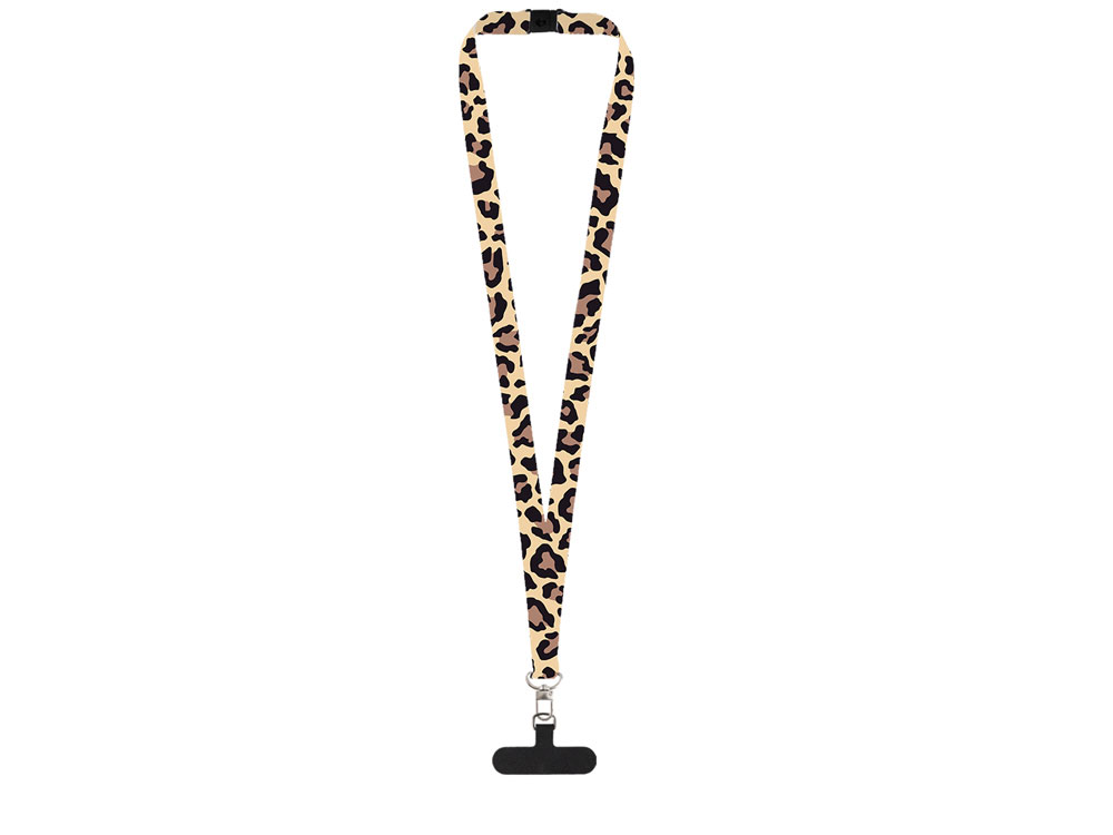 Ланъярд 2,5 см под сублимацию с трендовым карабином, замком обрыва и узким держателем для телефона из ПЭ