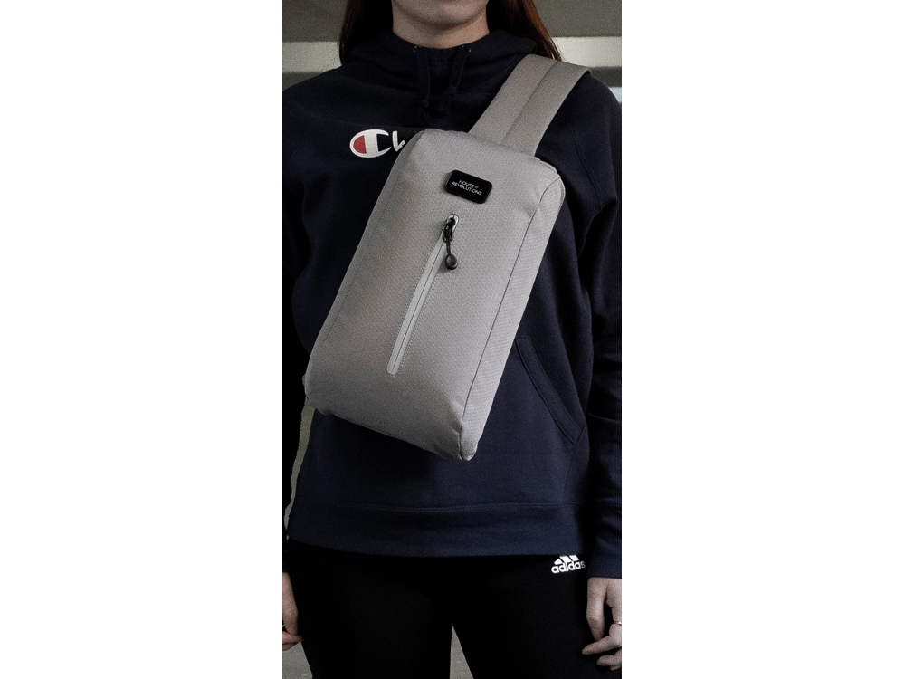 Сумка на одно  плечо, серый