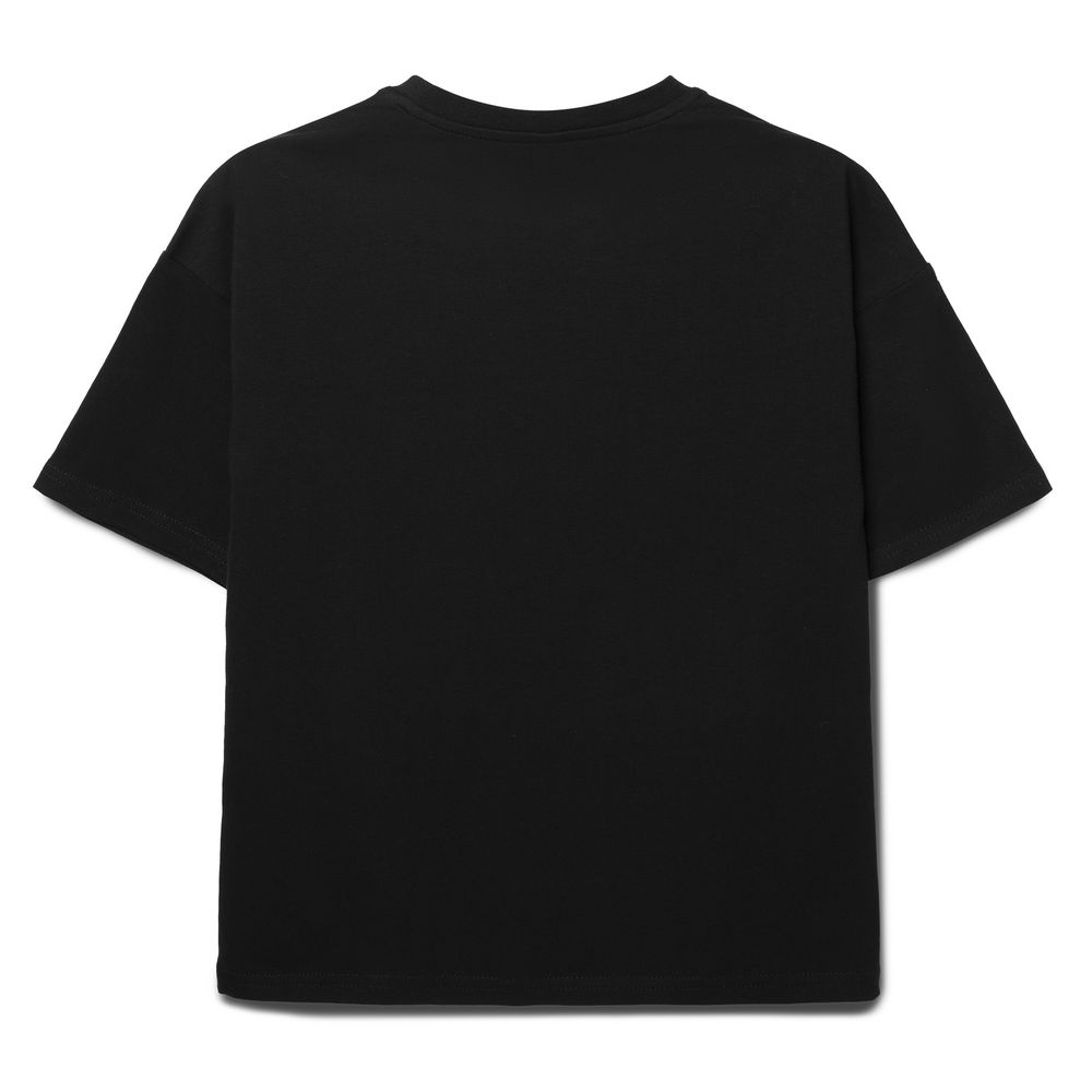 Футболка детская оверсайз Teezer, черная Футболка детская оверсайз Teezer, черная