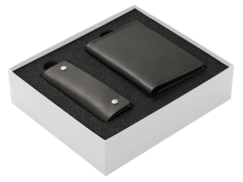 Подарочный набор Long River: обложка для паспорта, ключница (без лого Long River), белая коробка