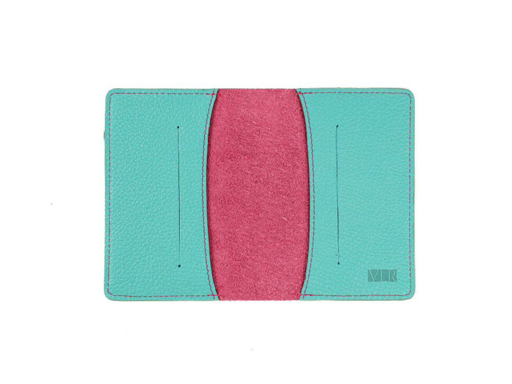 Обложка для паспорта Valerie Concept PSC8, фуксия/бирюзовый Обложка для паспорта Valerie Concept PSC8, фуксия/бирюзовый