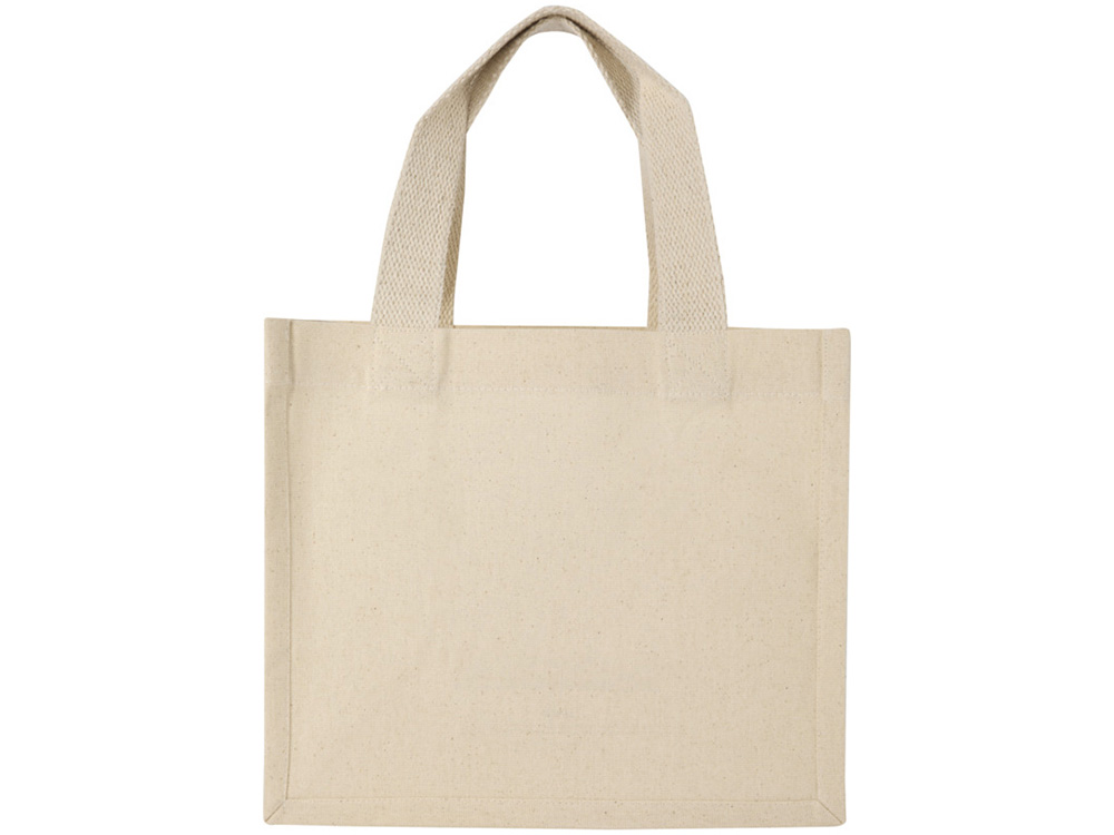 Мини эко-сумка Odessa с клинчиком, изготовленная из переработанного хлопка, сертифицированного согласно GRS, плотностью 220 г/м², объемом 9 л - Натуральный