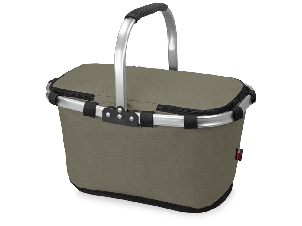 Изотермическая сумка-холодильник FROST складная с алюминиевой рамой, серый (Р)