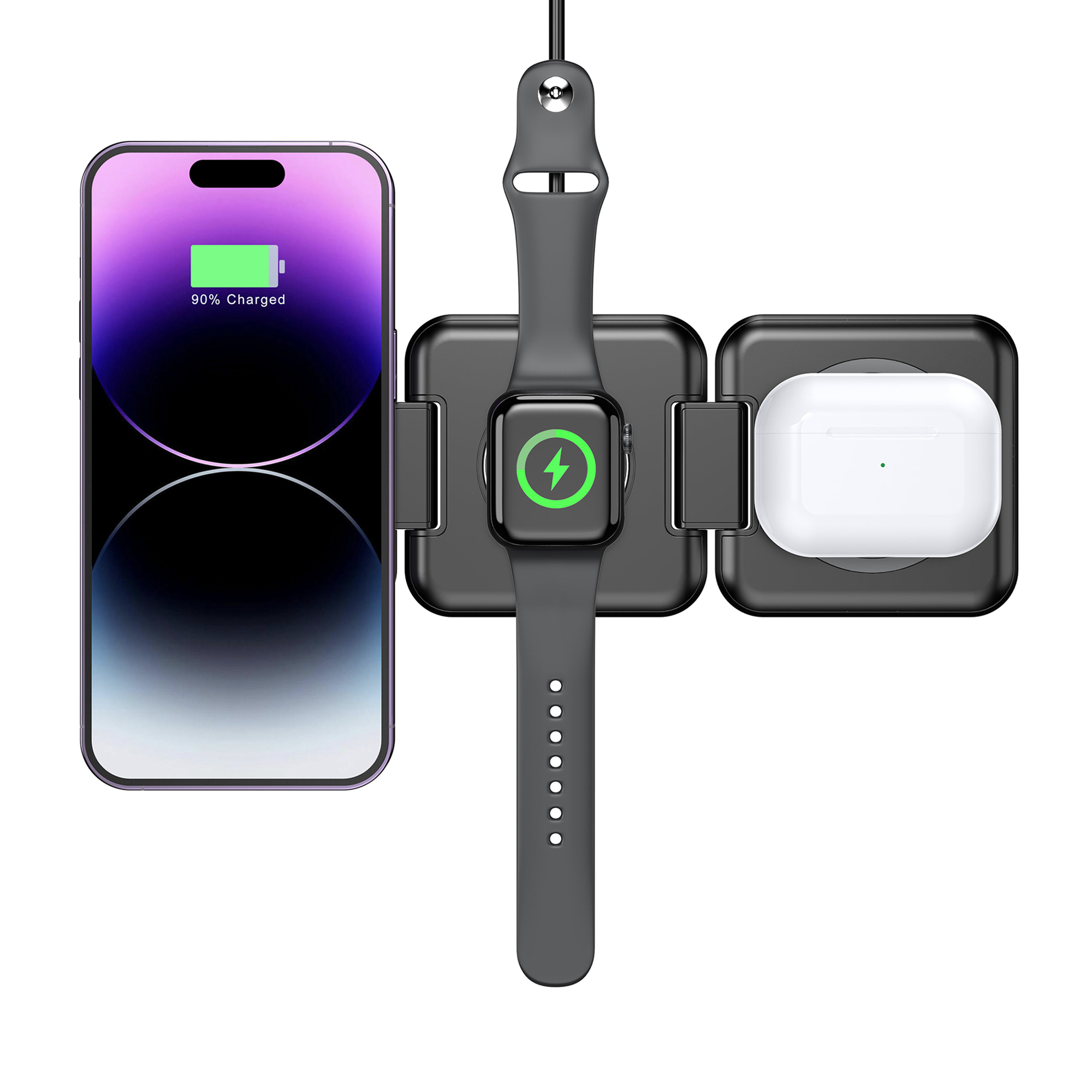 Складная беспроводная (15W) зарядная станция "Flip" с MagSafe Складная беспроводная (15W) зарядная станция "Flip" с MagSafe