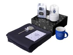 Подарочный набор с пледом, увлажнителем и кружкой, синий