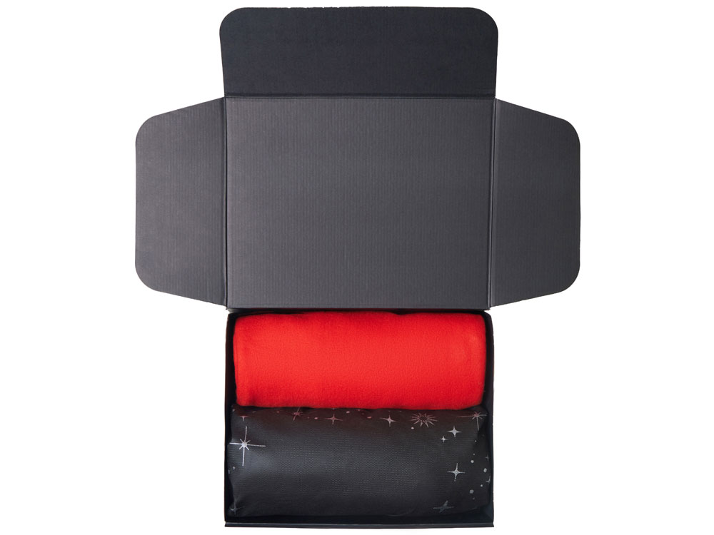 Подарочный набор с пледом, свечой и диффузором, красный