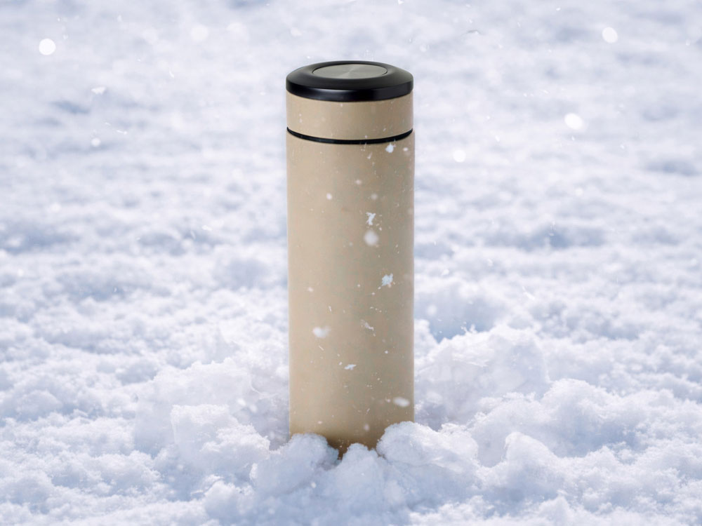 Термос Confident с покрытием soft-touch 420мл, бежевый