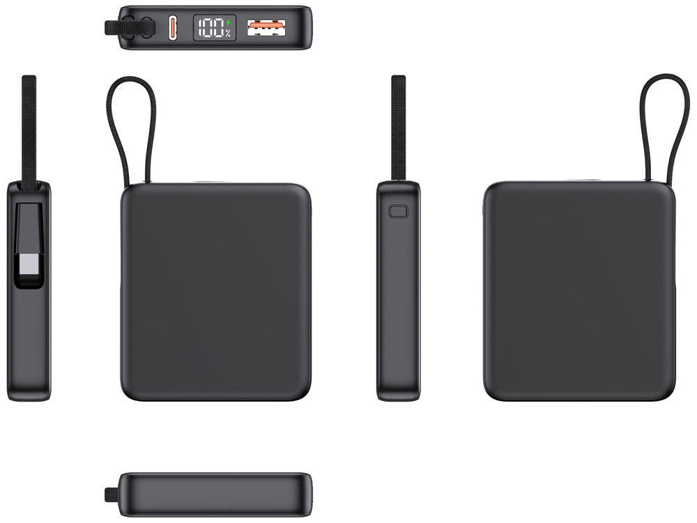 Внешний аккумулятор с подсветкой лого Nex, 5000 мАч, черный