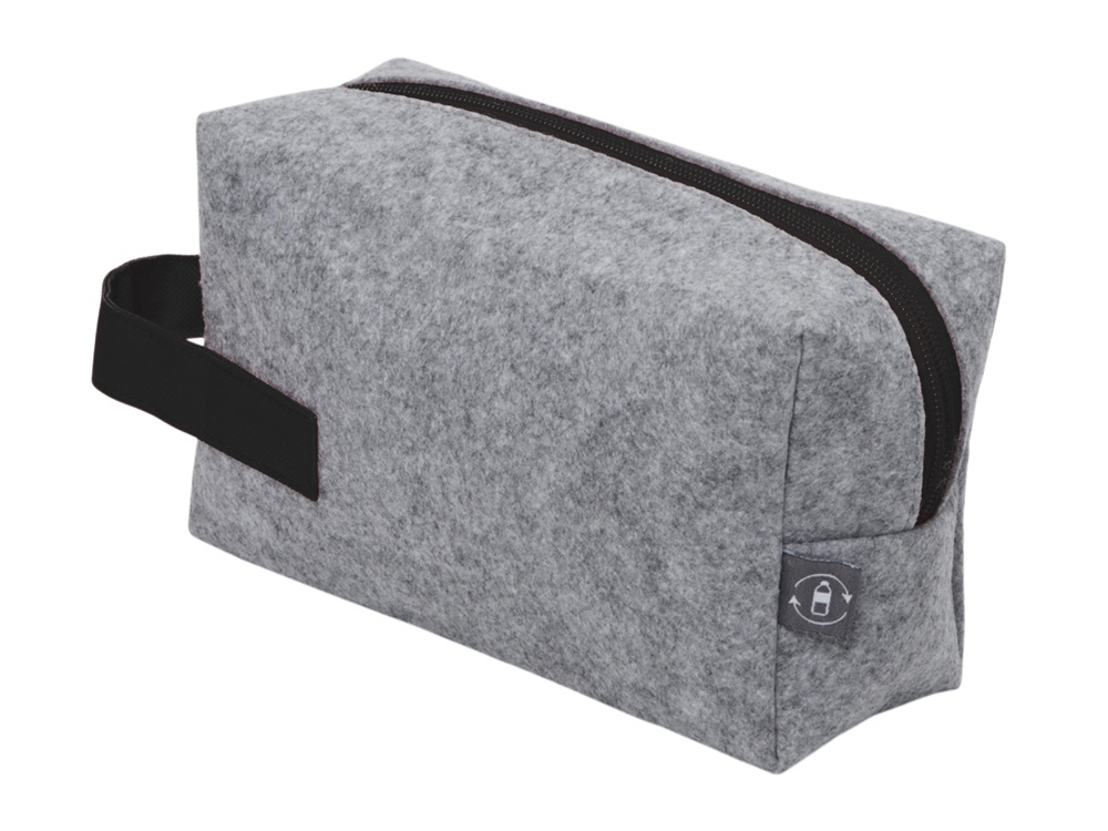 Органайзер для электроники и проводов Felt из RPET-фетра с ручкой, серый с черным