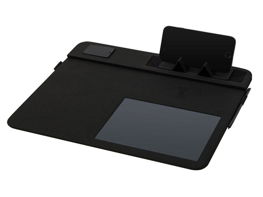 Многофункциональный коврик для мыши Multi Pad с беспроводной зарядкой и LCD экраном, 10 Вт, серый