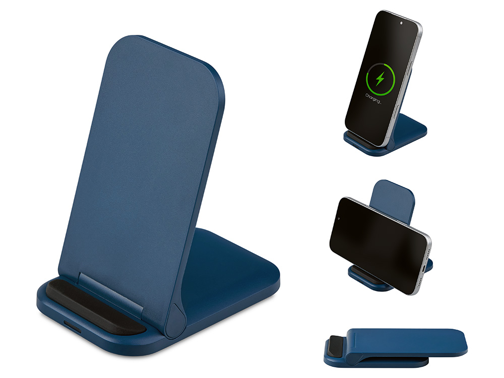 Беспроводное зарядное устройство Foldy, 15 Вт, темно-синий