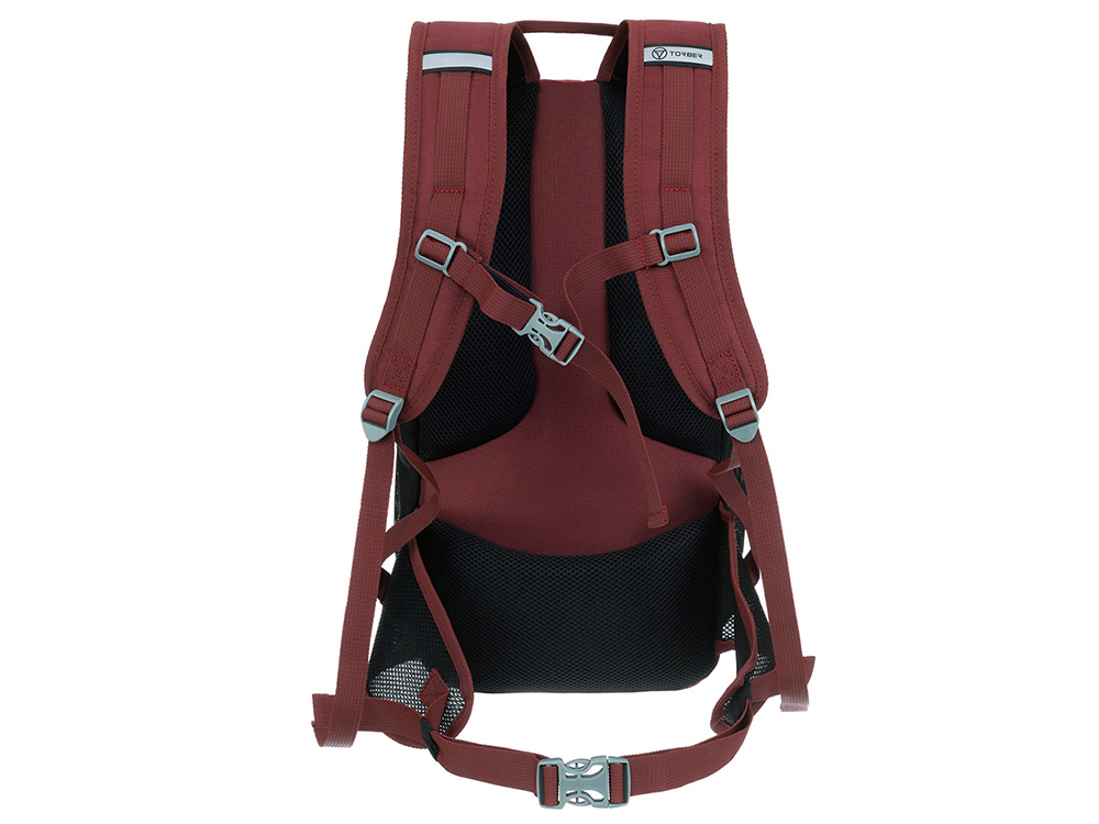Туристический рюкзак TORBER КЕМПИНГ, бордовый, полиэстер, 26 х 48 х 12 см