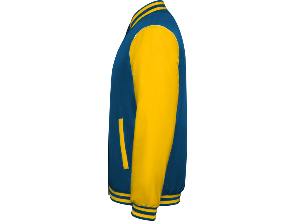 Бомбер утепленный California унисекс, кобальтовый/золотисто-желтый