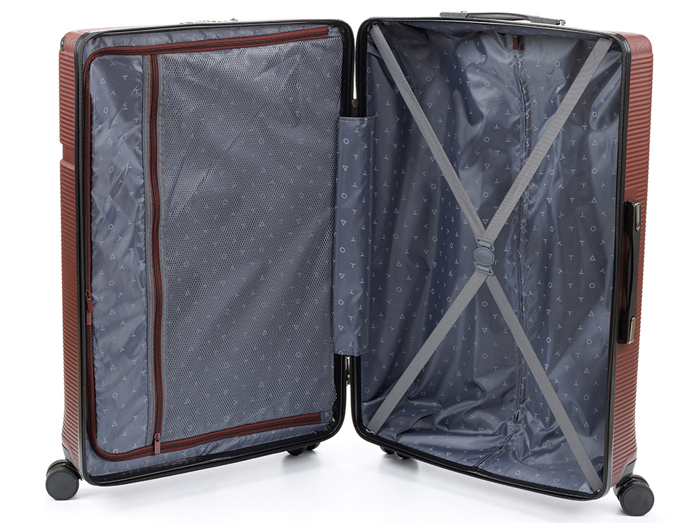 Чемодан TORBER Onego, бордовый, ABS-пластик, 69,5 х 46 х 26 см, 69 л