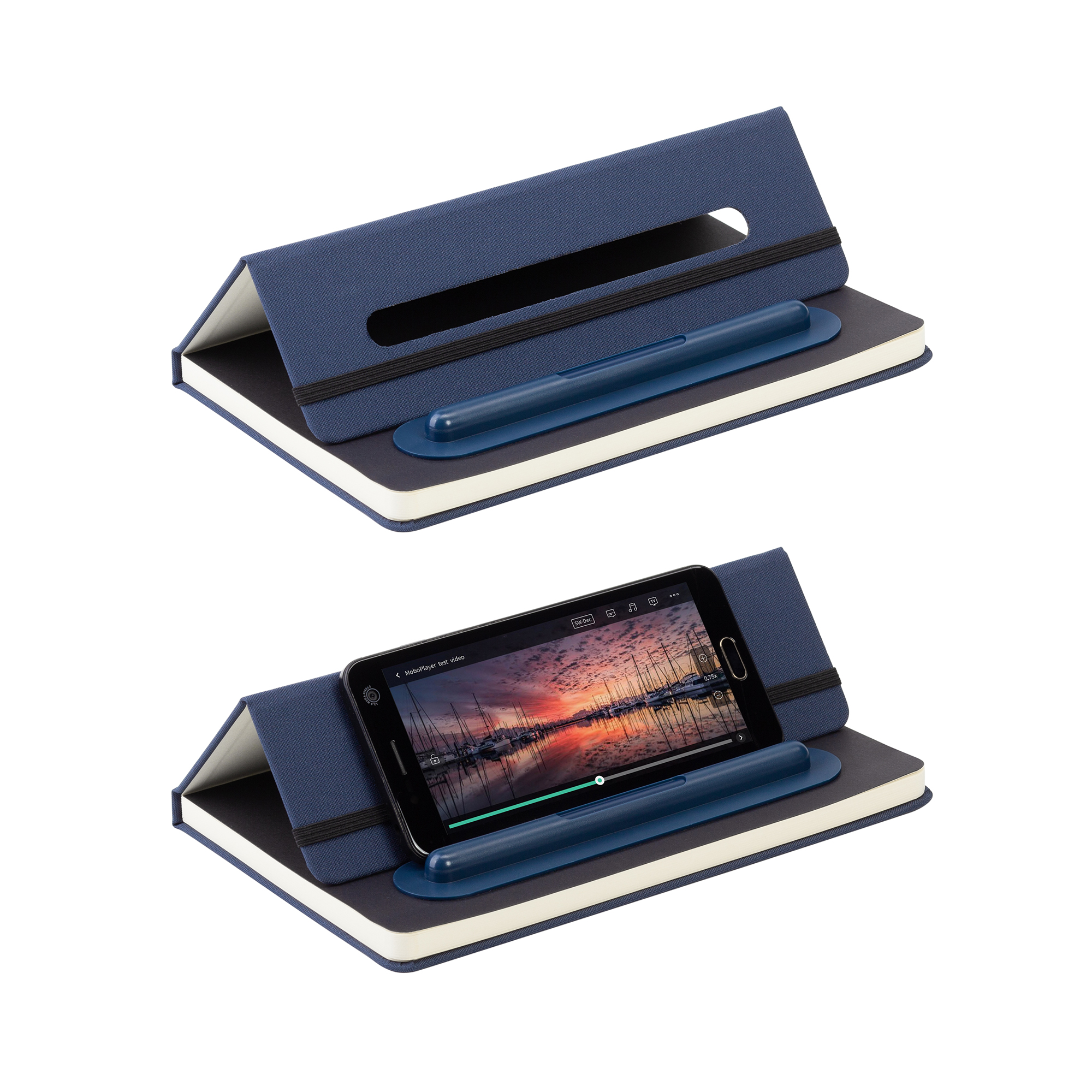 Блокнот "Prime" с ручкой и вечным карандашом в пенале, с подставкой под смартфон Блокнот "Prime" с ручкой и вечным карандашом в пенале, с подставкой под смартфон