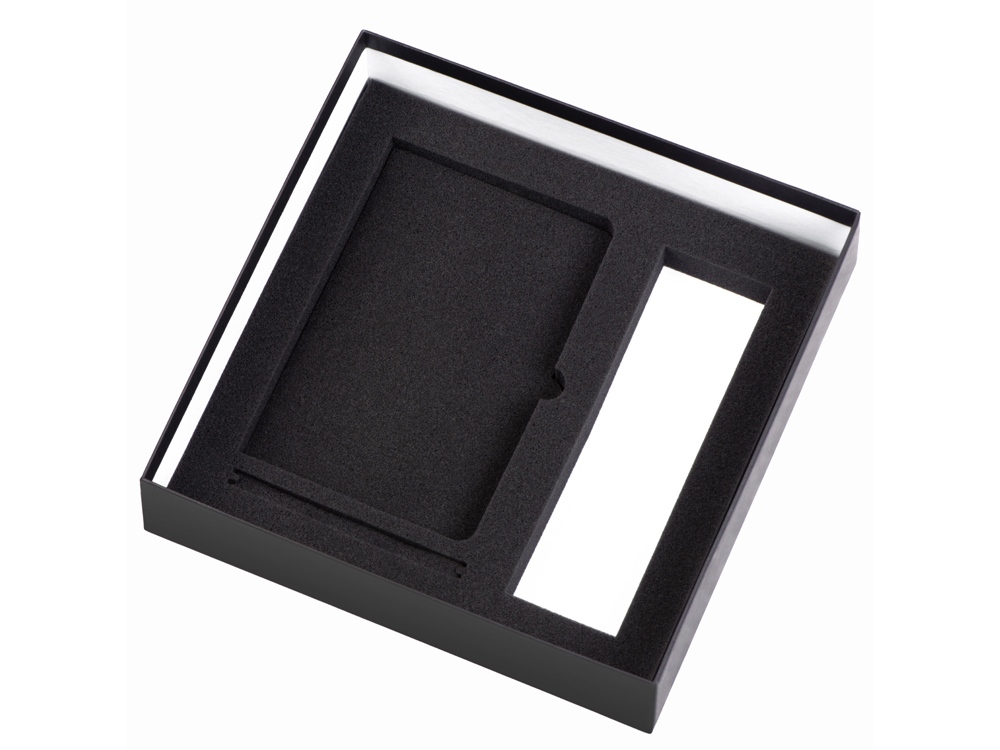 Подарочный набор с блокнотом С2, металлической ручкой и термосом, черный