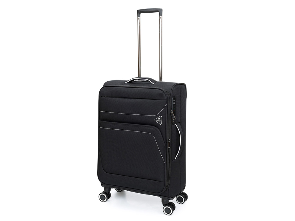 Чемодан TORBER НЕРО, чёрный, переработанный ПЭТ, 44 х 25 х 67 см, 63 л Чемодан TORBER НЕРО, чёрный, переработанный ПЭТ, 44 х 25 х 67 см, 63 л