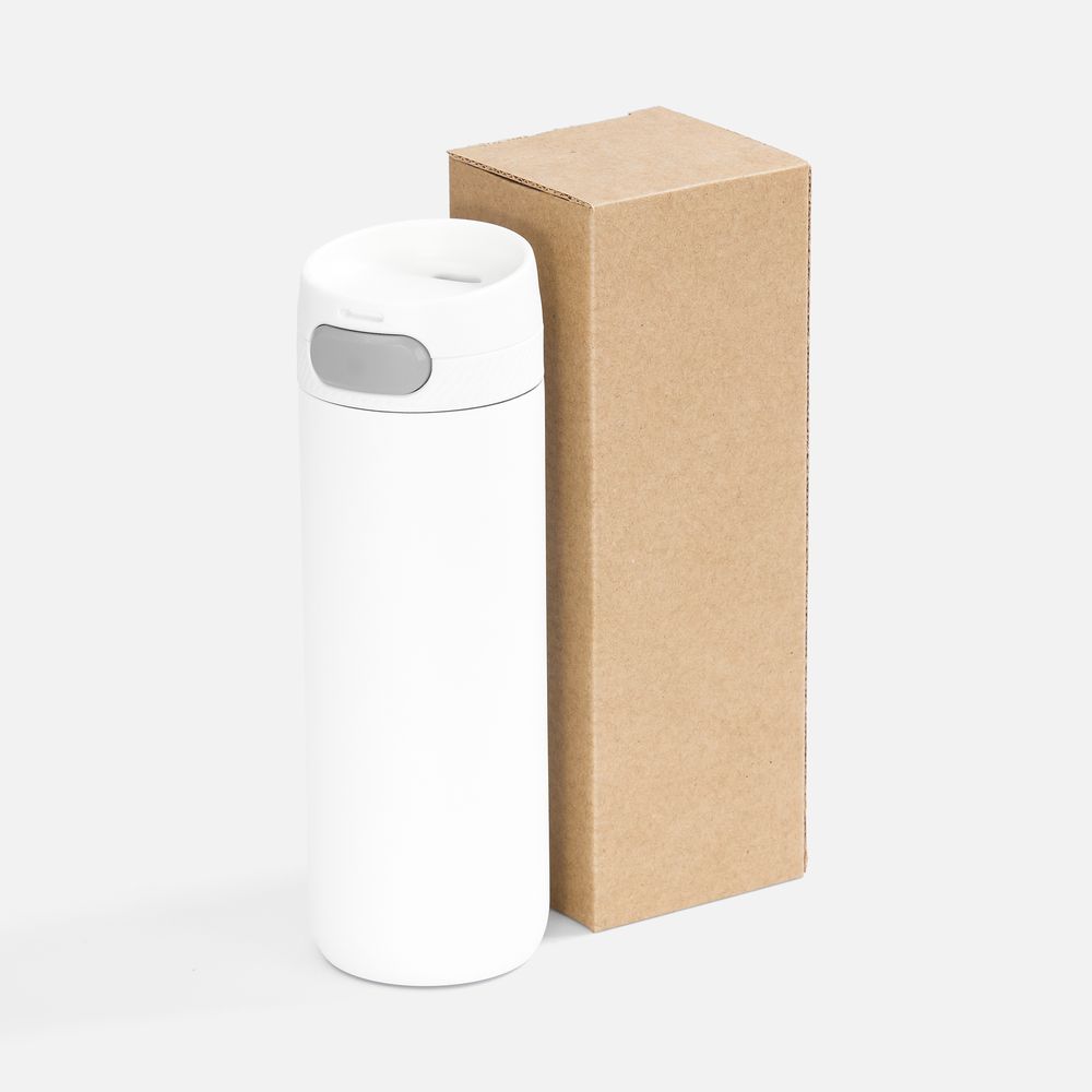 Термостакан X1 с цветной кнопкой, белый с серым