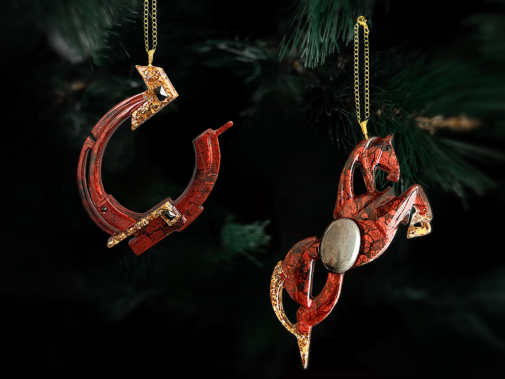 Елочные игрушки (Лошадь+Подкова).Символы года Гранат