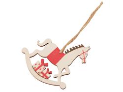 Деревянная подвеска на елку «Poni», натуральный