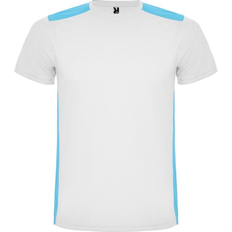 Спортивная футболка DETROIT мужская, БЕЛЫЙ/БИРЮЗОВЫЙ M