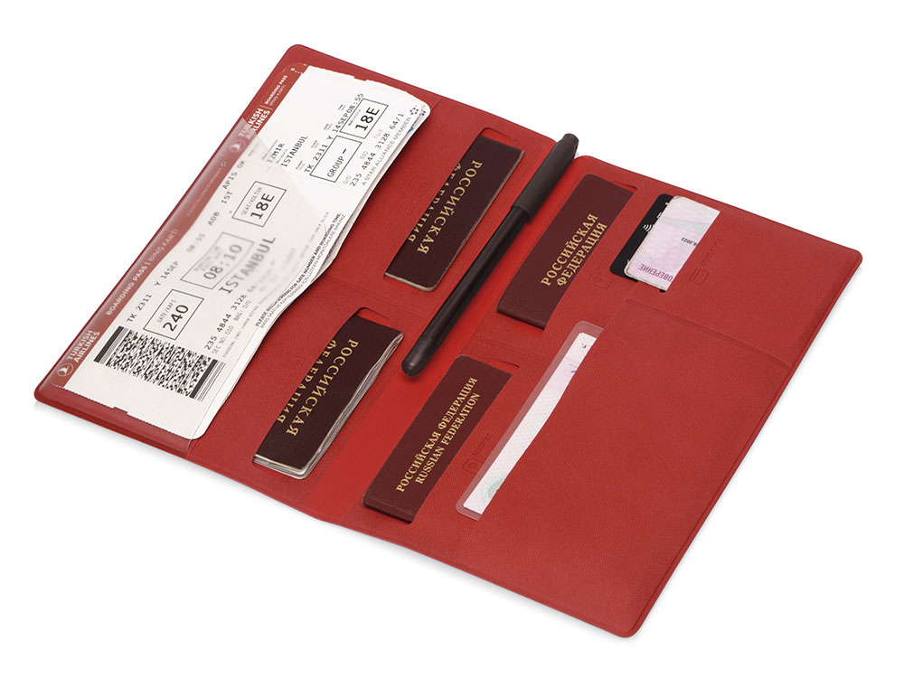 Семейный органайзер для путешественника Famtrip, красный