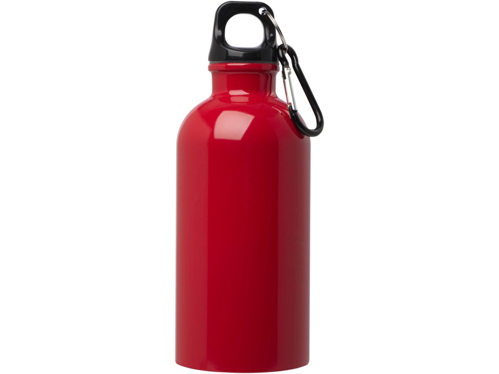 Одностенная бутылка для воды с карабином Oregon, изготовленная из нержавеющей стали, сертифицированной по стандарту RCS, объемом 400 мл - Красный