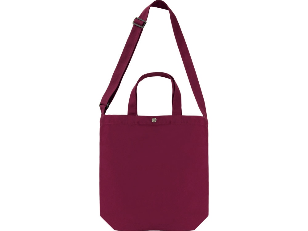 Сумка Helfer из хлопка на кнопке с регулирующейся лямкой, бордовый