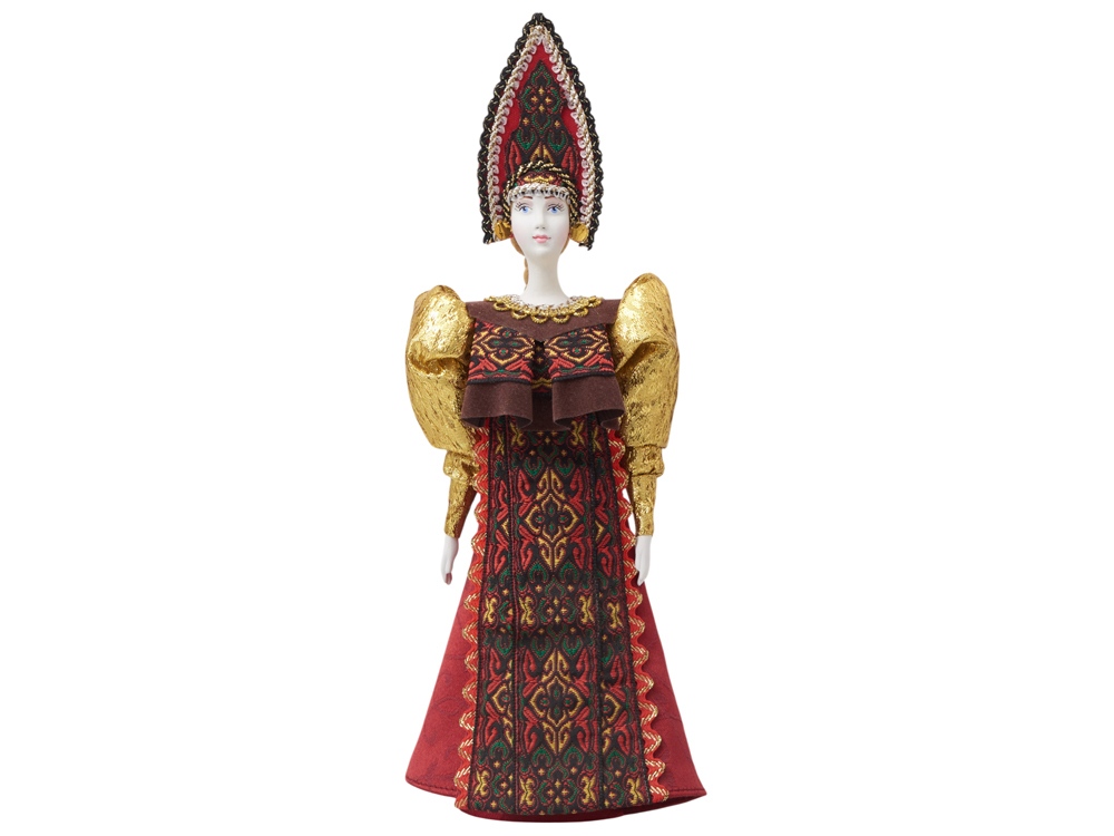 Подарочный набор: кукла фарфоровая, крем-мед, красный