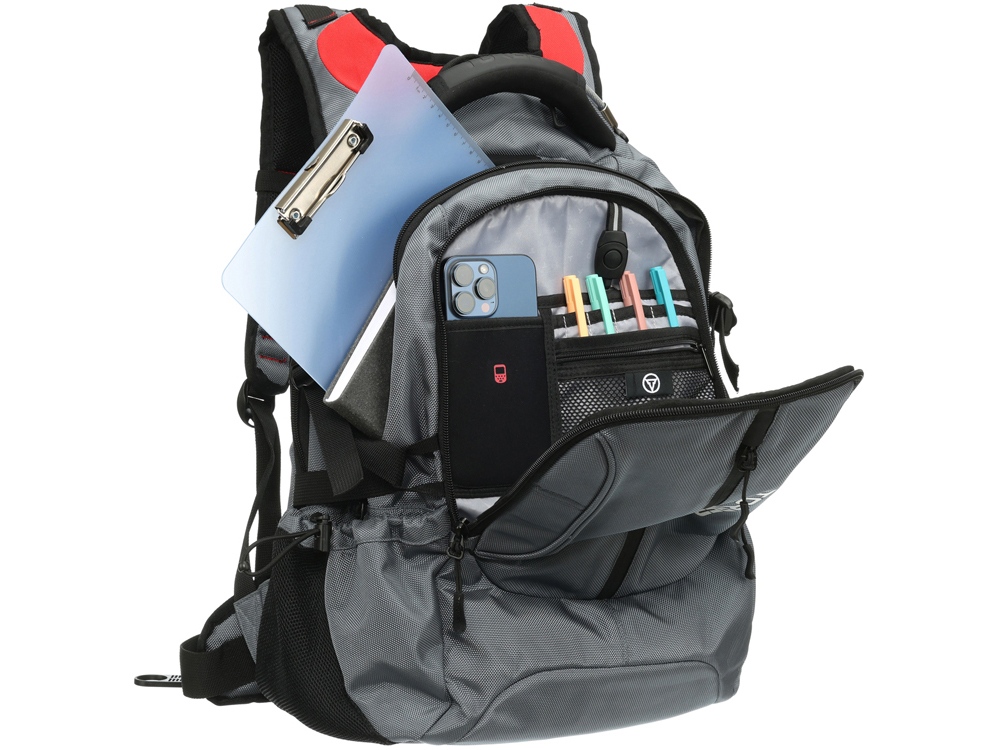 Рюкзак TORBER DRIVE с отделением для ноутбука 15, серый/красный, полиэстер 1680D, 36x17x50 см, 30 л Рюкзак TORBER DRIVE с отделением для ноутбука 15, серый/красный, полиэстер 1680D, 36x17x50 см, 30 л