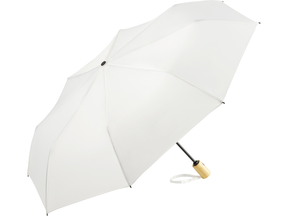 Зонт складной 5429 ÖkoBrella из бамбука, полуавтомат,белый