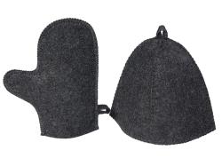 Банный набор из шапки и рукавицы Renew, серый