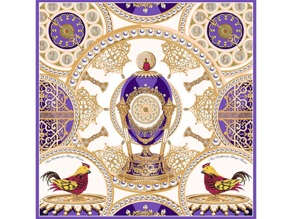 Платок Пасхальное яйцо-часы Петушок