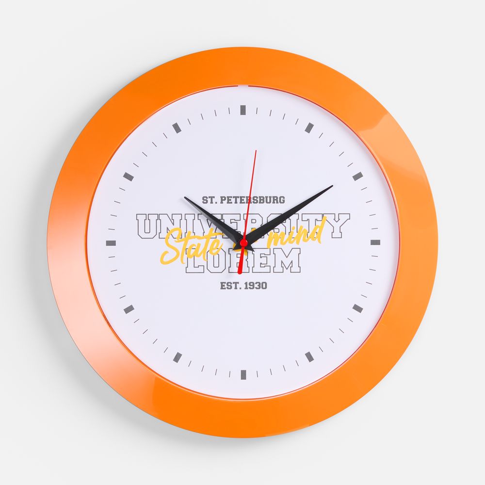 Часы настенные Vivid Large, оранжевые Часы настенные Vivid Large, оранжевые