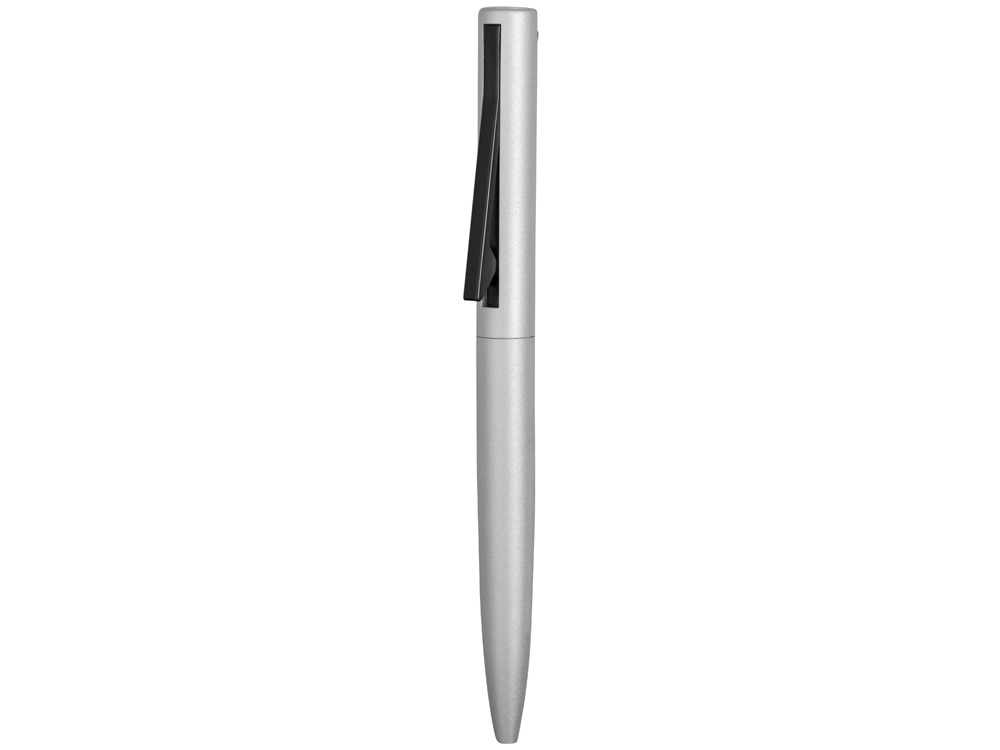 Ручка металлическая шариковая Bevel, серебристый/черный