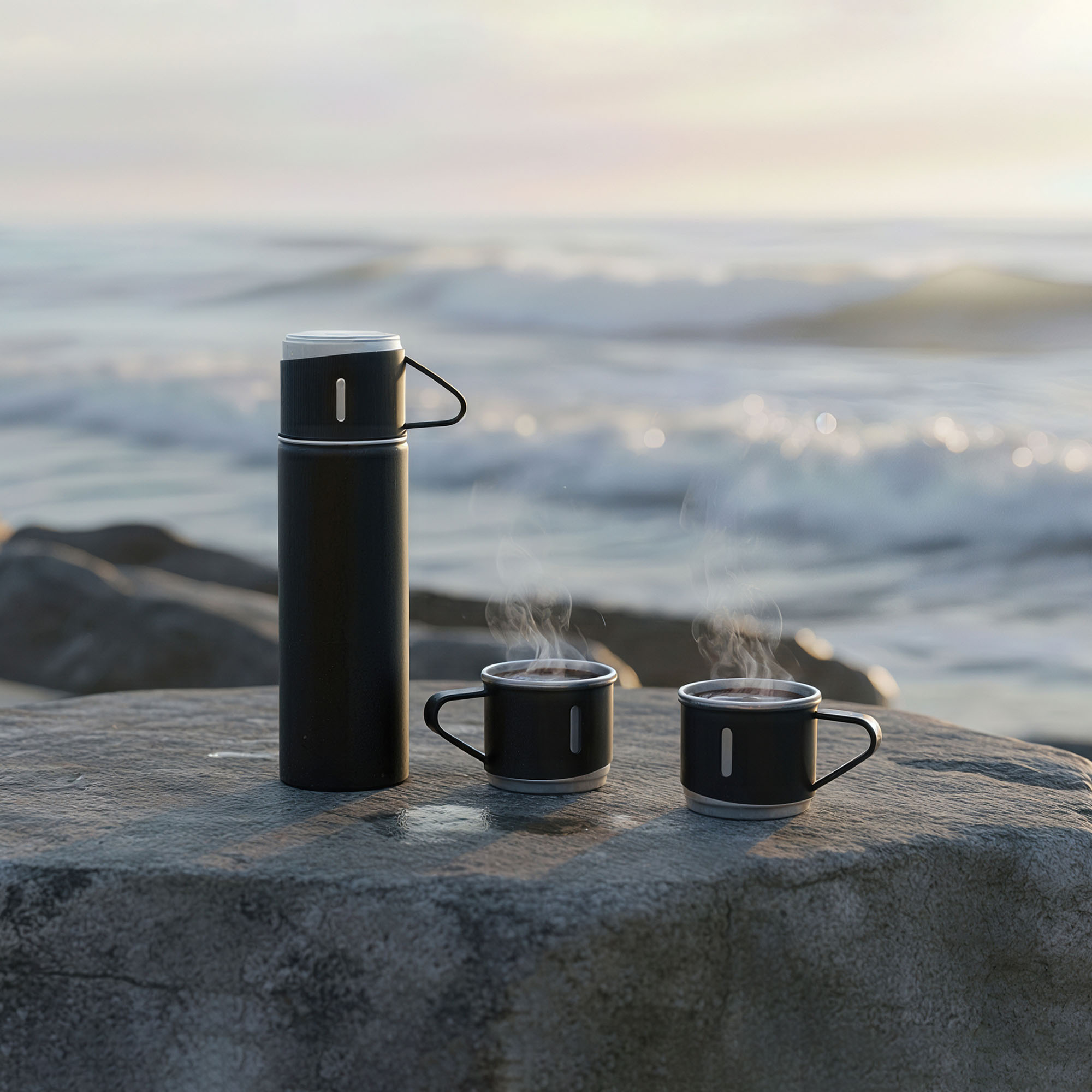 Набор подарочный "Алтай": термос, 3 кружки, покрытие пудра Набор подарочный "Алтай": термос, 3 кружки, покрытие пудра