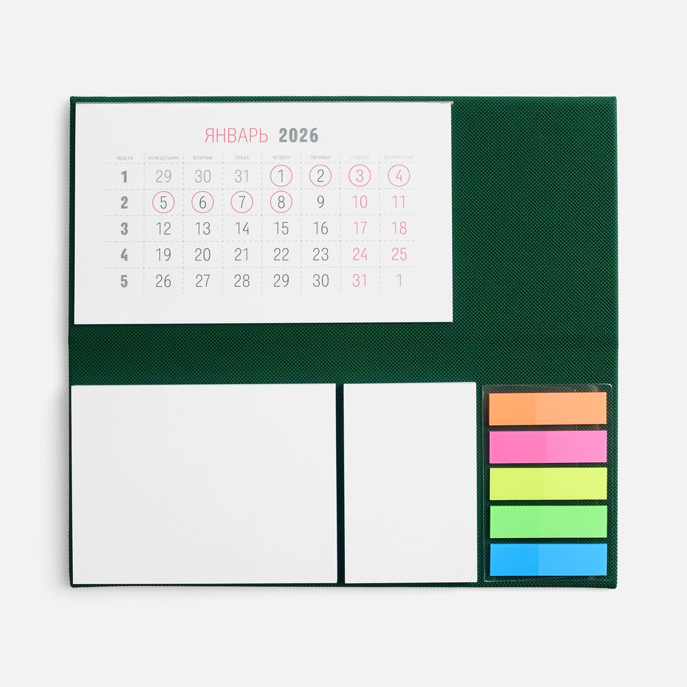 Календарь настольный Grade, зеленый Календарь настольный Grade, зеленый