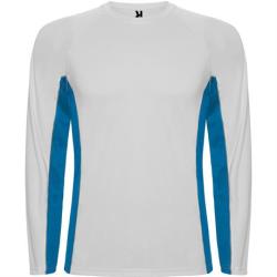 Спортивная футболка SHANGHAI L/S мужская, БЕЛЫЙ/КОРОЛЕВСКИЙ СИНИЙ S