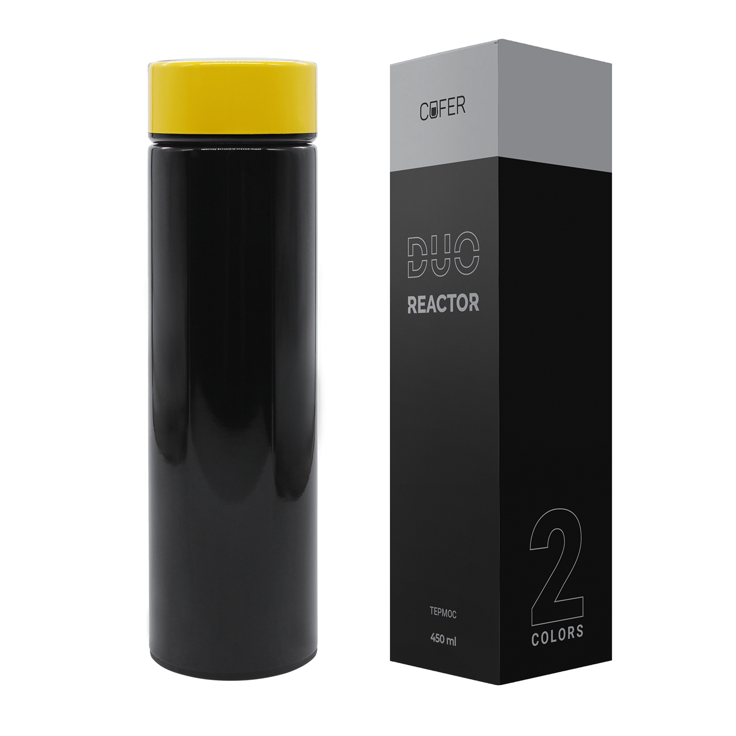 Термос Reactor duo black с датчиком температуры (черный с желтым) Термос Reactor duo black с датчиком температуры (черный с желтым)