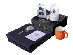 Подарочный набор с пледом, увлажнителем и кружкой, оранжевый