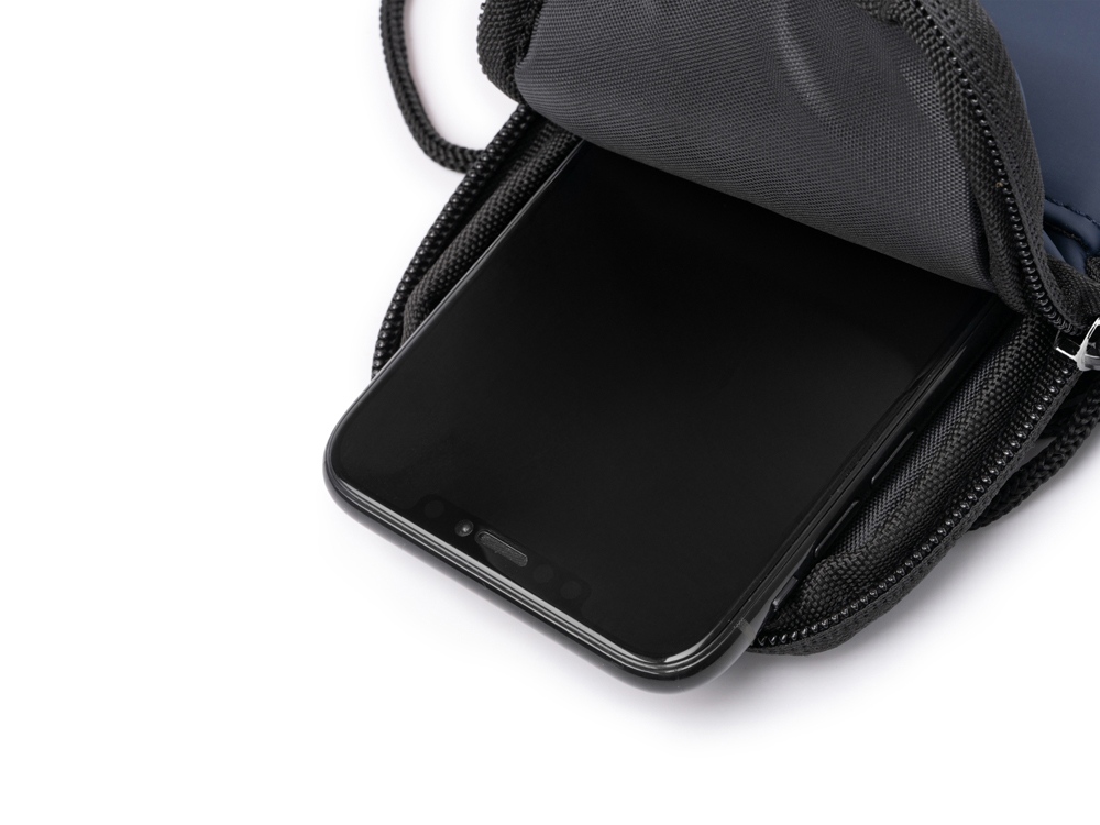 Сумка для мобильного телефона SEUL из экокожи, синий нейви